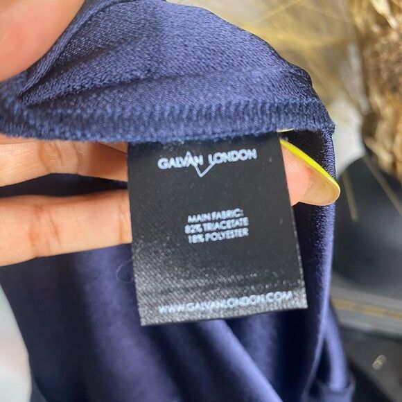 Elegant Navy and White Flare Pants Galvan - Picture 8 of 10